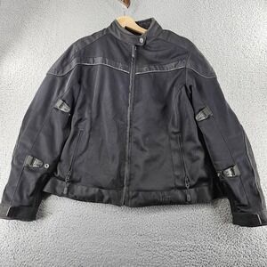 BILT Womens XL Motorcycle Jacket Black Mesh‎ Textile Reflective Removable Liner